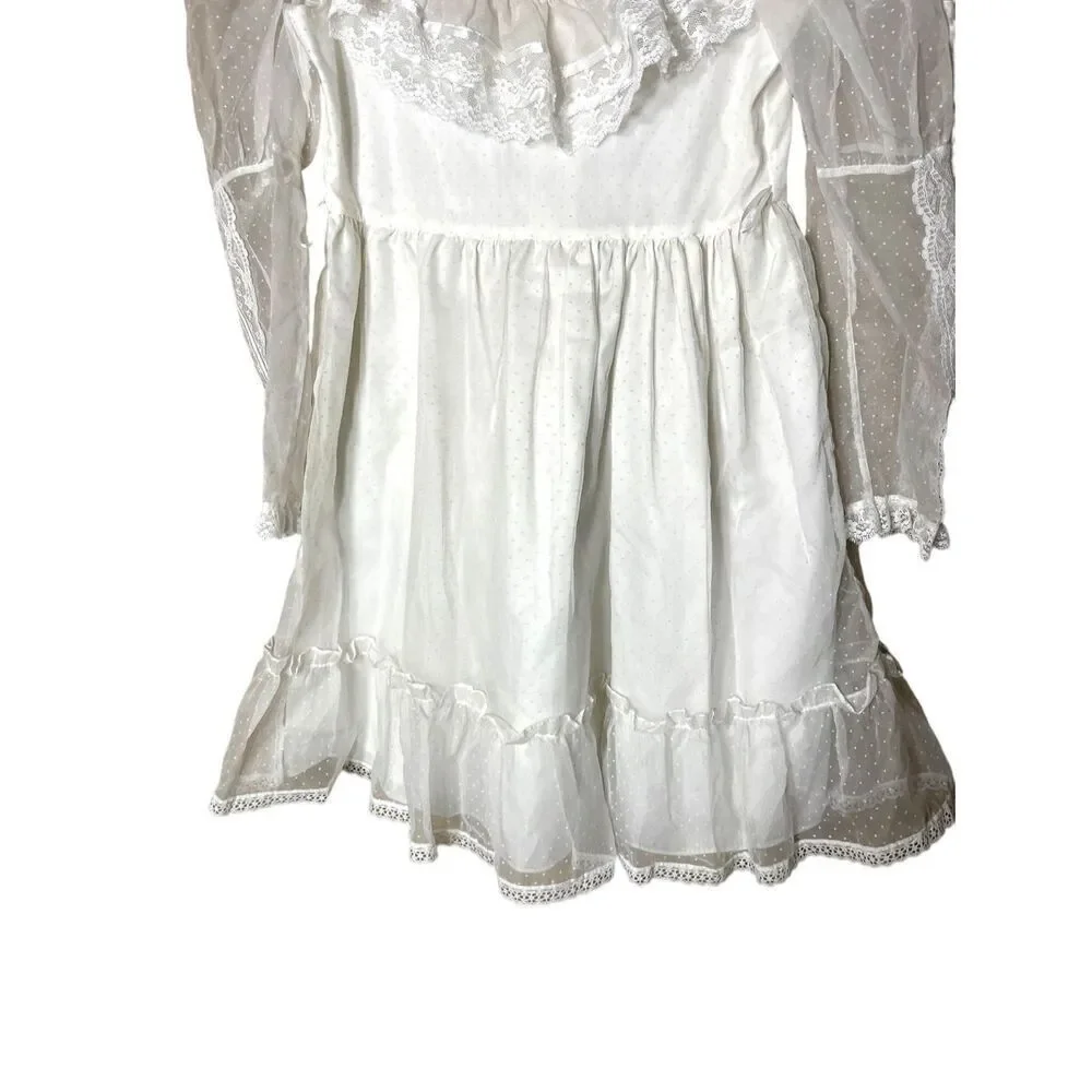 Vintage Madonna‎ White Lace Dress Size 8